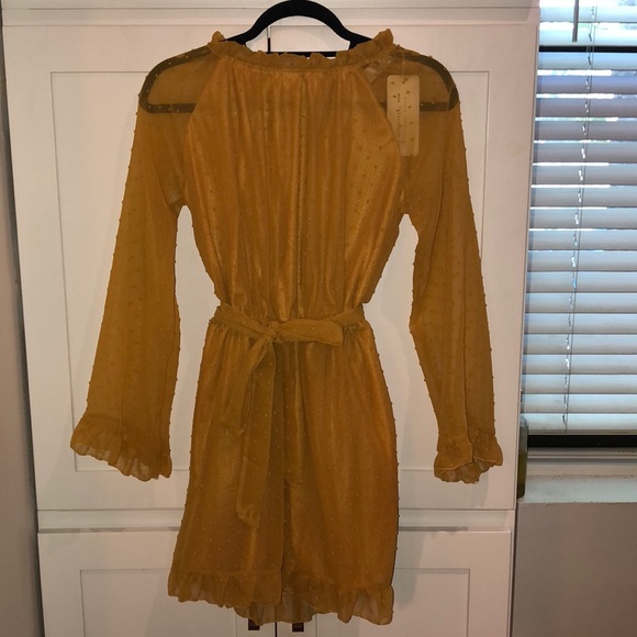 lilac Shade Dresses & Skirts - Yellow mesh dress.